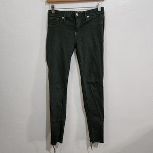 Just Black Women's Dark Green Raw Hem Skinny Jeans Size 27